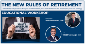 Retirement planning seminar in Georgetown DE featuring financial advisors discussing tax strategies and retirement income planning